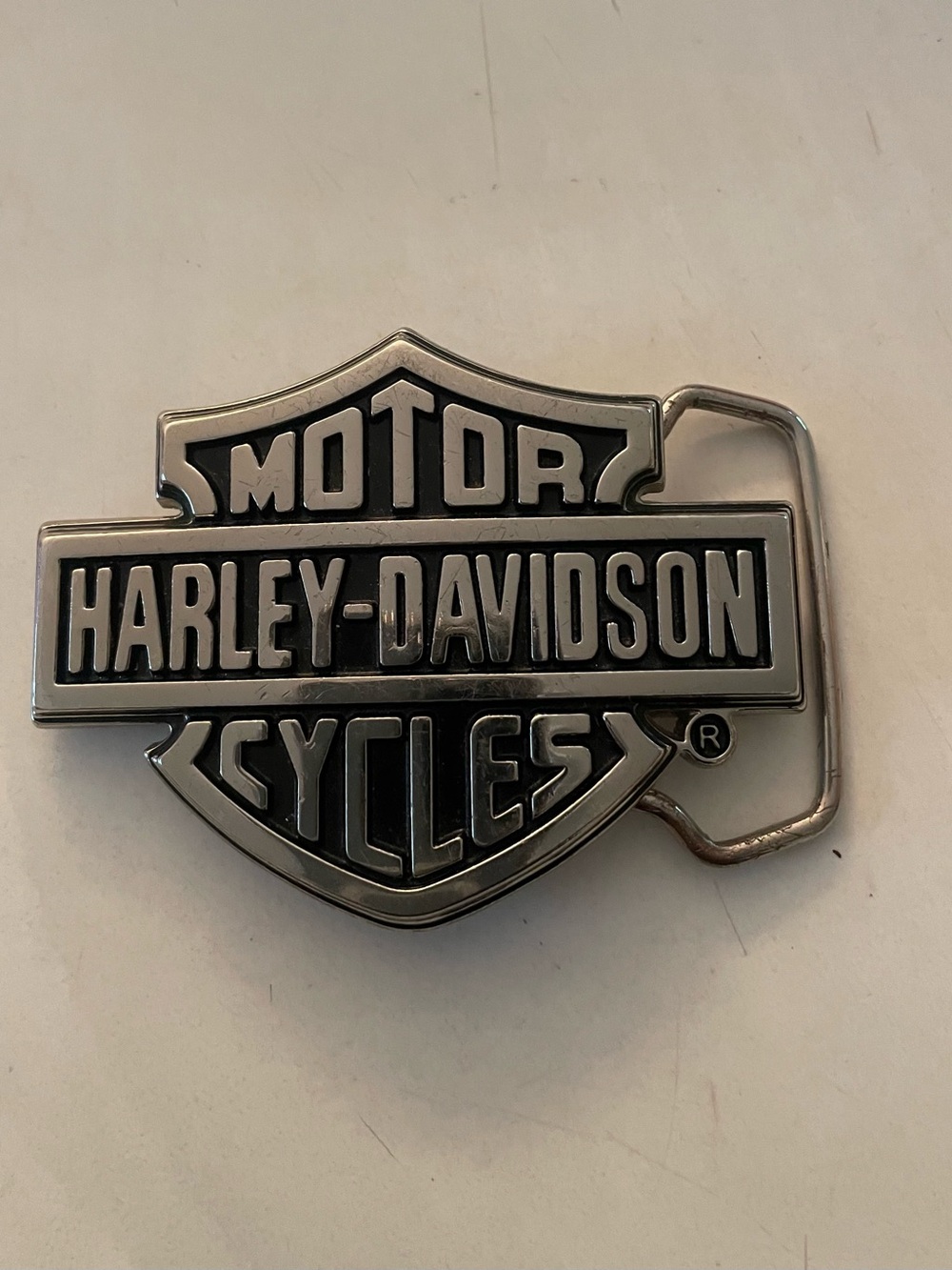 Harley-Davidson Black and Silver Shield Belt Buckle